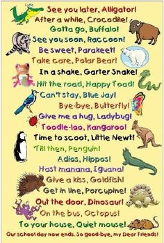 super cute saying that rhyme | maybe need to try a new goodbye poem ...