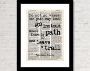 ... Path May Lead - Dictionary Art Print - Inspirational Quote