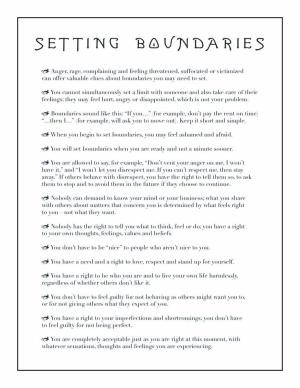 personal boundaries worksheet