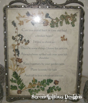 Quote from the movie Practical Magic printed on pretty paper ...