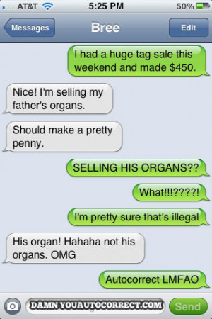 Autocorrect fail – Selling organs