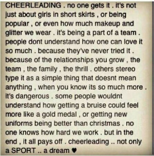 Cheerleading is a sport