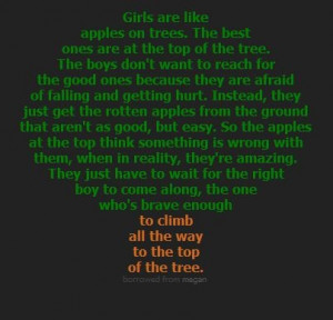 Girls are like apples on trees...