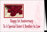 Year Specific Wedding Anniversary Cards for Sister & Brother in Law