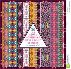Hipster seamless tribal pattern with geometric elements and quotes ...
