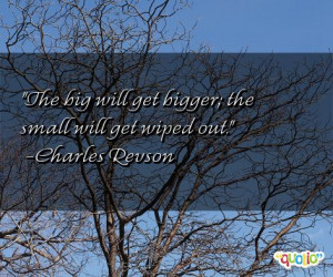 The big will get bigger; the small will get wiped out. -Charles Revson