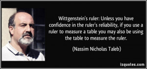 Wittgenstein's ruler: Unless you have confidence in the ruler's ...