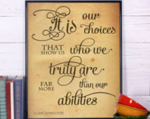 ... choices that show us what we truly are far more than our abilities