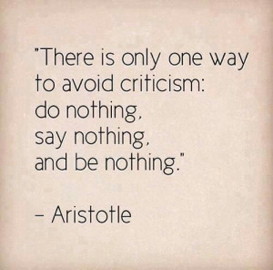 Avoiding criticism