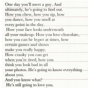 One Day You”ll Meet A Guy..
