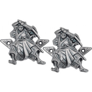 Nickel Samurai Gun and Sword Hanger Set