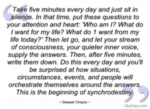 take five minutes every day and just sit