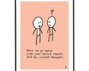 ... print whimsical couple quote love communication - Mixed signals - A3