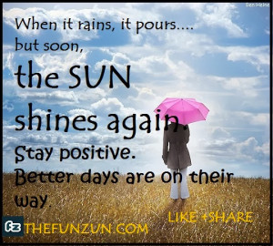 Motivational Quote: Stay Positive,Better days are on their way.