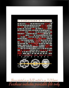 Dispatcher's Prayer 911 Dispatcher Gift / 911 Dispatcher Quote Thank ...