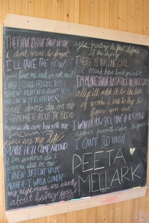 ... my, i love this post. the board is filled with peeta mellark quotes xd