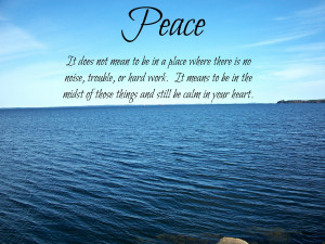 peace we must act peace and live in peace nothing can bring you peace ...