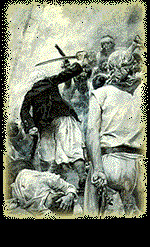 Blackbeard shook with laughter. The pirates blasted the stranded ...