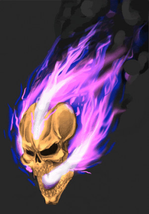 Flaming Skull Photo...