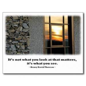 Window Sunset Reflection - Thoreau quote Post Card: This photo was ...