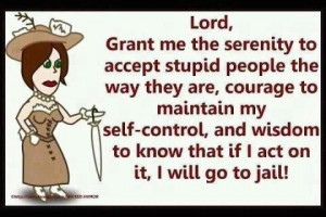 Lord, grant me the serenity to accept stupid people the way they are ...