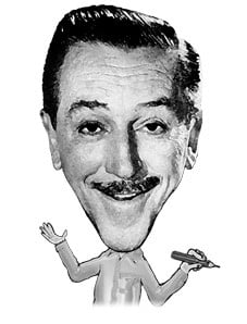 ... man Walt Disney, caricature of Walt Disney, cartoon of Walt Disney