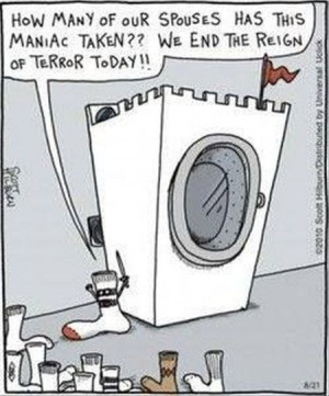 Socks and washing machine - funny cartoon at PMSLweb.com