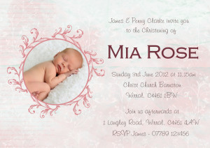 Printable Baby Girl Christening Baptism Invitation/Invite Card DIGITAL ...