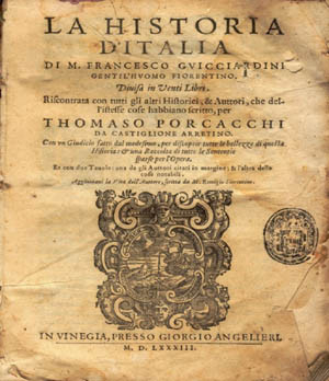 Cover of an old edition of Storia d'Italia