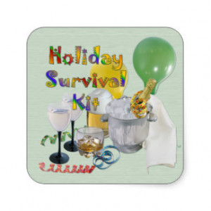 Holiday Survival Kit Square Sticker