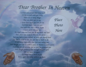 Brother in Heaven Memorial Verse Poem: Dear Brother, Happy Birthday ...