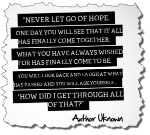 Never Let Go Of Hope Inspirational Quote