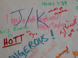 good of an opportunity to pass up, I grabbed a marker and wrote: Chris ...