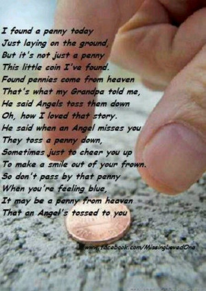 pennies from heaven poem image | penny from heaven