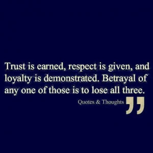 Trust, respect, and loyalty quoteLoyalty Quotes, Quotes ...