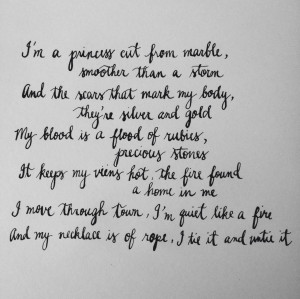 love Lorde’s lyrics for Yellow Flicker Beat. ️