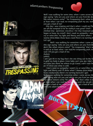 Adam Lambert Trespassing...
