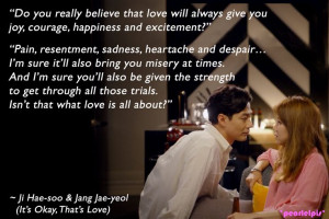 It's Okay, That's Love quote : Jo In Sung as Jang Jae-yeol & Gong Hyo ...