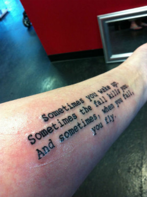 Awesome Black Ink Quote Tattoo On Left Forearm