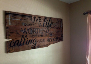 ... Reclaimed Wood Bible Verse Wall Sign - Hand painted wall art