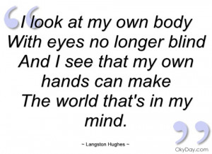 look at my own body langston hughes