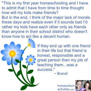 quote about homeschool and socialization