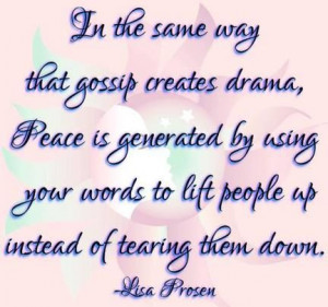 gossip and drama vs. lift 'em up!