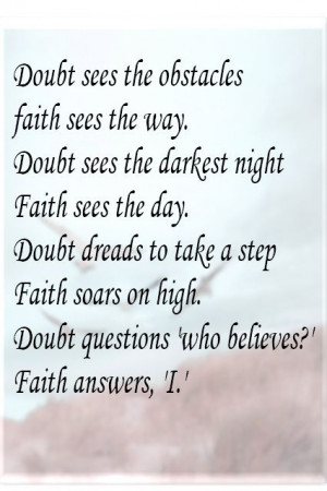 Trying to be Faith, not doubt :/