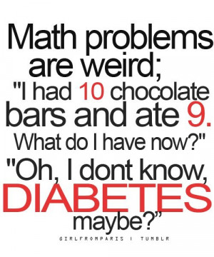 chocolate, diabetes , funny, lol, math - inspiring picture on Favim ...