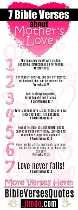 BIBLE VERSES ABOUT MOTHER'S LOVE... *Her children arise up, and call ...