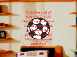 Sports Soccer and Dr. Suess Quote Wall Decal Boy Girl Vinyl Sticker ...