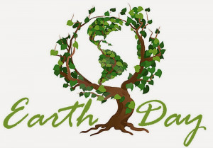 Simple and Meaning Earth Day 2015 Clip Art: Earth and green tree