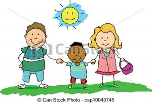 Adoptive Families Clipart Vector - family of adoption
