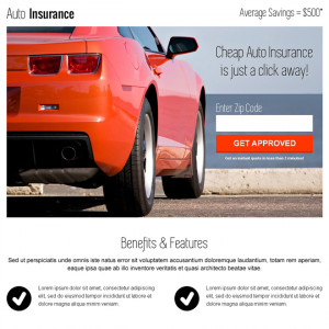 auto insurance instant zip capture clean landing page design Auto ...